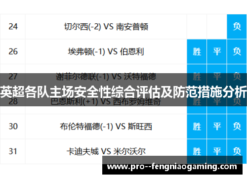 英超各队主场安全性综合评估及防范措施分析